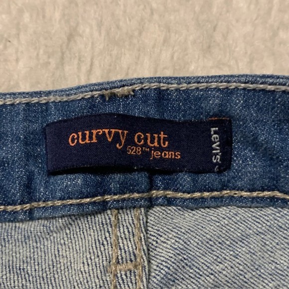 Levis Womens Blue Medium Wash Low Rise Wide Leg Curvy Cut 528 Jeans Size 7 S/C - Picture 4 of 8